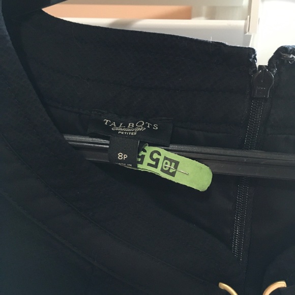 Vintage 80s, Talbots Petites, Jacket/Dress set. Black, polyester blend, US8 - Picture 4 of 7